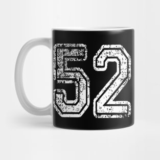 Number 52 Grungy in white Mug